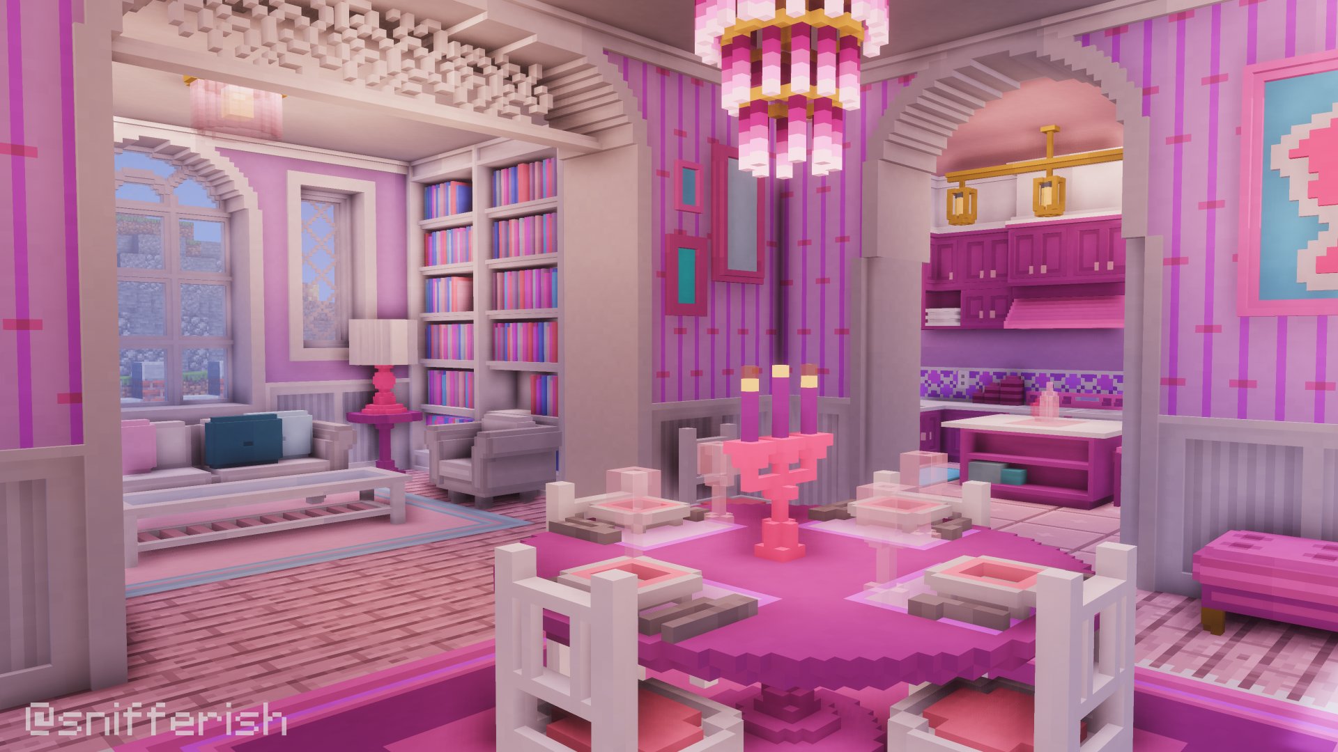 DECORAÇÃO CASA DA BARBIE (Barbie Dream House) - Minecraft