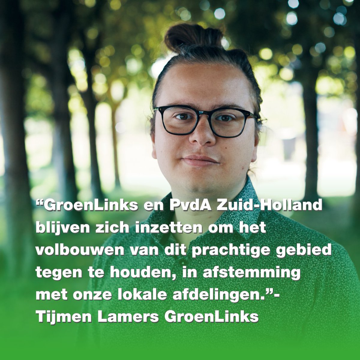 Houd #Vlietland open en groen! Met die boodschap waren GroenLinks en PvdA Zuid-Holland dinsdag aanwezig op de demonstratie in #Leidschendam -#Voorburg. Lees meer: zuidholland.groenlinks.nl/nieuws/vlietla…
