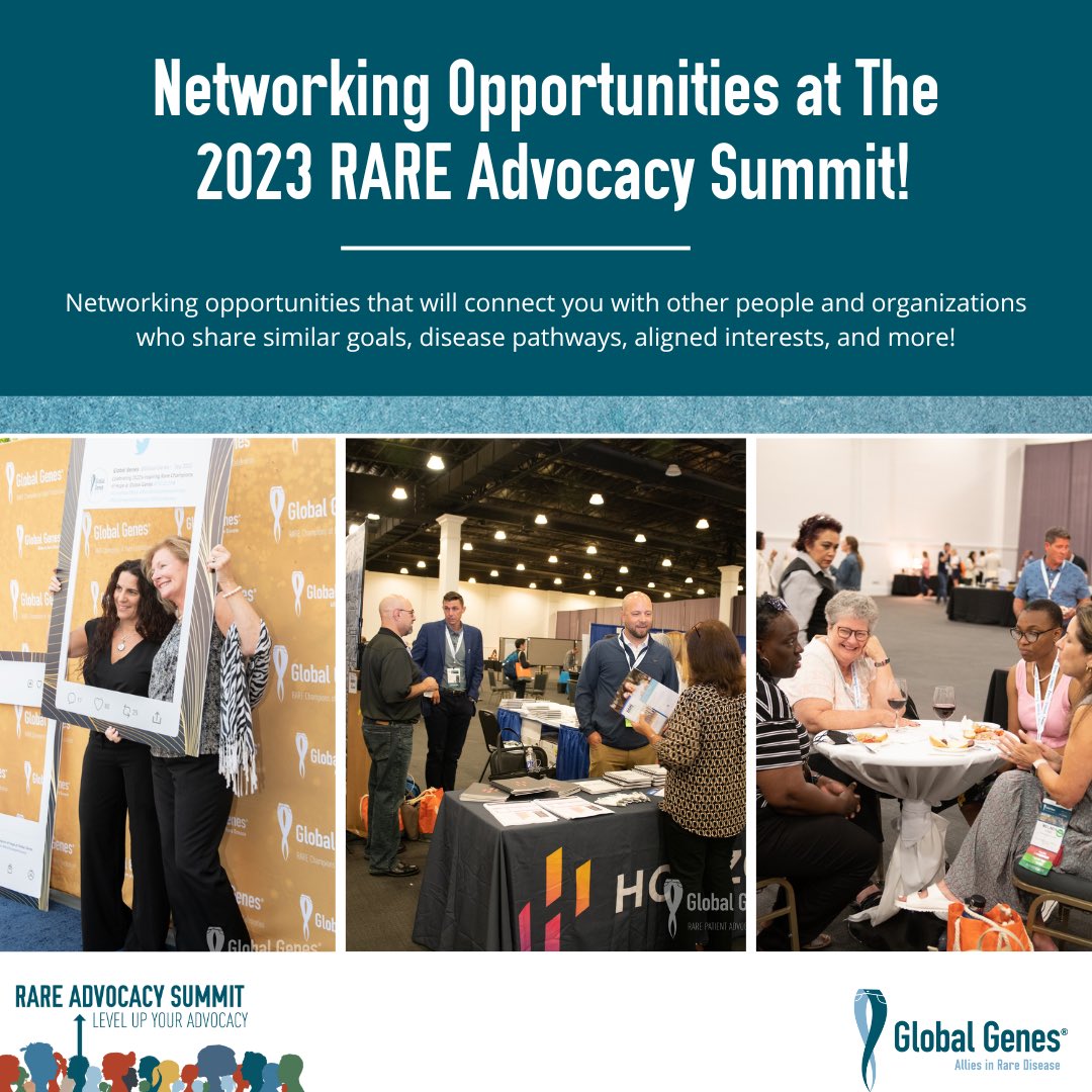 This year's RARE Advocacy Summit will provide an unparalleled opportunity to forge meaningful connections and network with others in the rare disease community! Register now: go.globalgenes.org/TW-RAS #RAREAdvocacySummit #CareAboutRare #PatientAdvocacy #NetworkingOpportunities