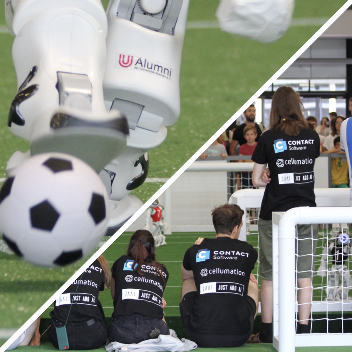 And finally a huuuuge THANK YOU to our great sponsors @CONTACTSoftware , cellumation, @JUST_ADD_AI , and Alumni der Universität Bremen e.V.! Without your enthusiastic support, it would not have been possible to come to RoboCup with so many students and robots! #robocup #robots