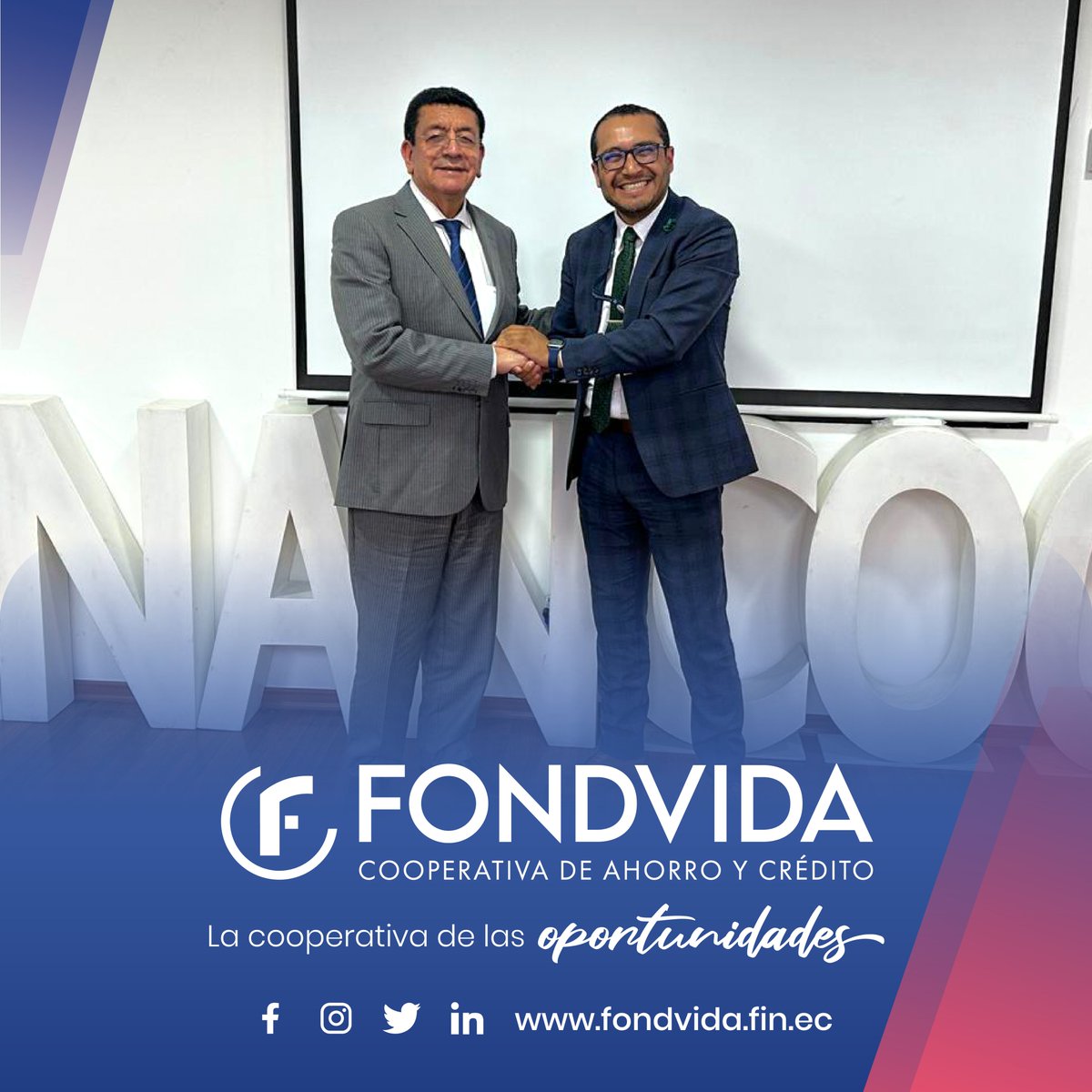 CoacFondvida's tweet photo. Con el fin de afianzar los lazos estratégicos, mantuvimos una reunión de trabajo con #FINANCOOP en la cual analizamos algunas perspectivas de mercado, y acordamos estrategias conjuntas en pro del crecimiento de #Fondvida.📈
Somos la cooperativa de las oportunidades.🔵🟣 https://t.co/n3Q98tFYF2