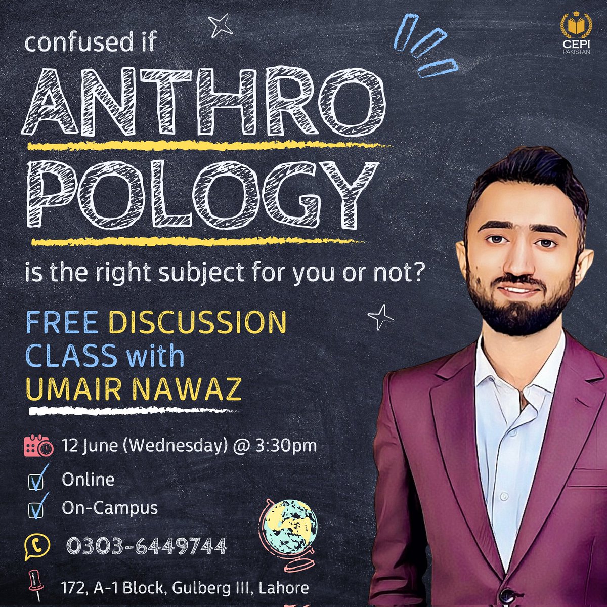 cepipak's tweet image. WHAT IS ANTHROPOLOGY, AFTER ALL? 

☎️ WhatsApp us at 0303-6449744 for further info.

📌 172, A-1 Block, Gulberg III, Lahore

#CSS #CSSExam #CSSPreparation #CSS2024 #DrNoorulHuda #MoazzamKhanLodhi #CSSPreparation #PMSPreparation #CSSAspirants #PMSAspirants #CEPI #CEPIPakistan