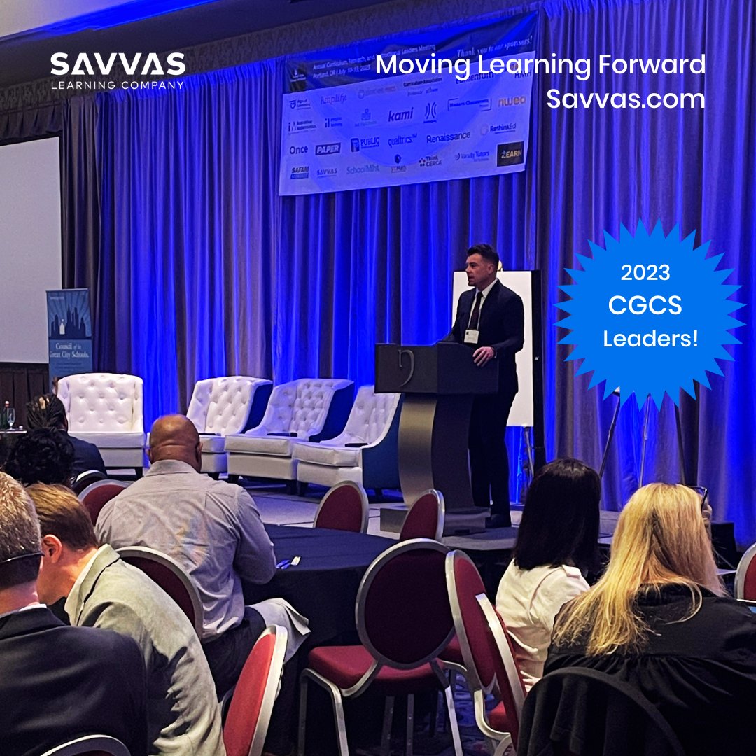 Savvas was proud to sponsor today's opening luncheon at the CGCS Curriculum Leaders meeting in Portland! A special thanks to our very own Scott Sayers for his thoughtful remarks. 

#K12 #edchat #MovingLearningForward @GreatCitySchls