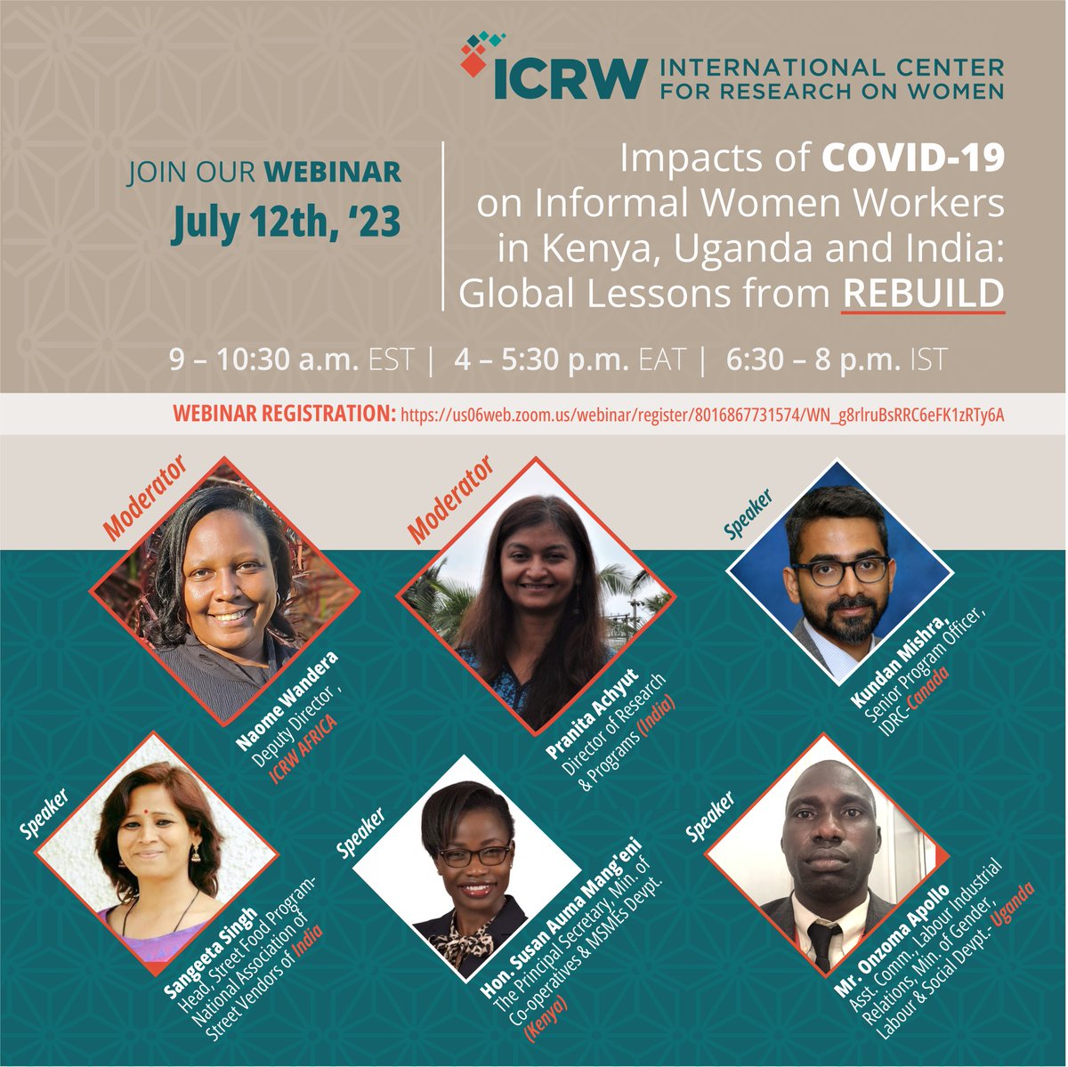 ⏰16 hours to our global virtual event!🚀⏳

Join us for this critical discussion that unravels barriers and solutions for enhanced economic opportunity in the #informaleconomy. #genderequity #wee #eventtoday #REBUILD #ICRW