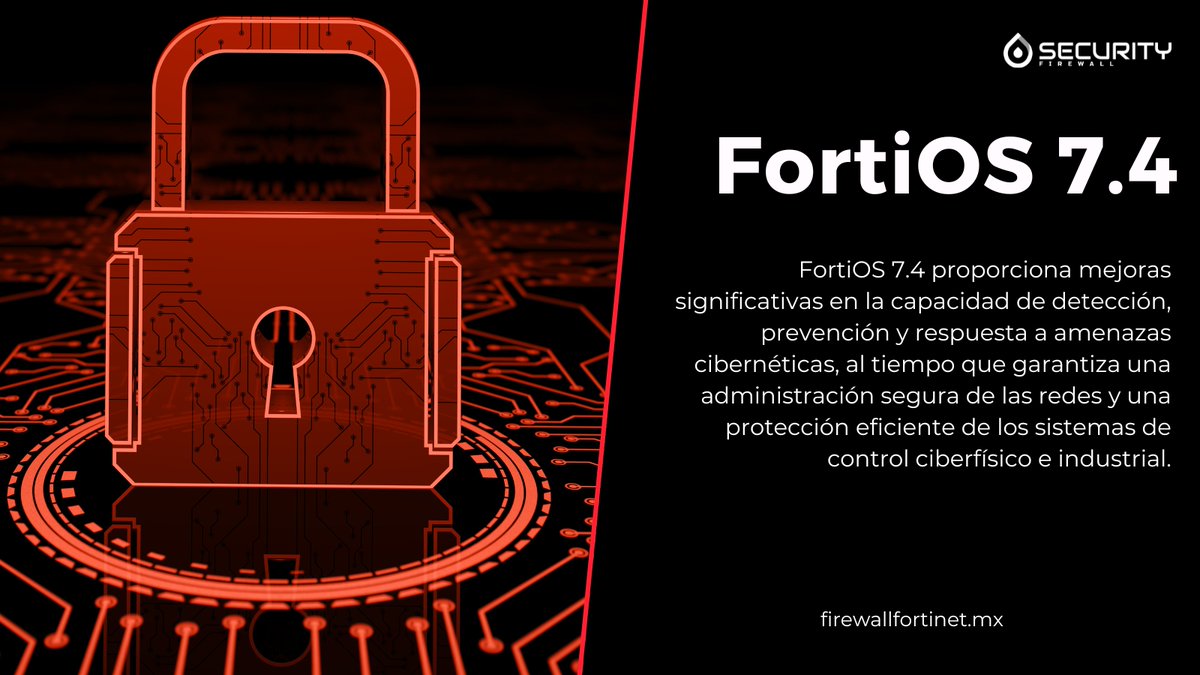 sec_firewall's tweet photo. Con prevención basada en IA, automatización y respuesta en tiempo real, estarás un paso adelante de las amenazas.  ¡Protege tus redes y reduce riesgos! 🔒💻

#FortiOS74 #SeguridadDigital #PrevenciónAvanzada https://t.co/jsxCNiiZVD