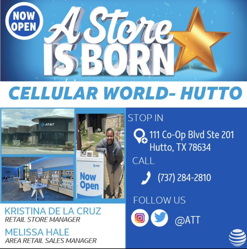 STXspeaks's tweet photo. STX is growing yet again! We have two new stores that had grand openings this month!! Take a look at our beautiful new locations Cell World-Hutto and Prime-Memorial Drive. #StoreIsBorn @LuisSilva_STX @STXspeaks @CanasofSTX @kirsten_peavey https://t.co/MTLbazb6ug