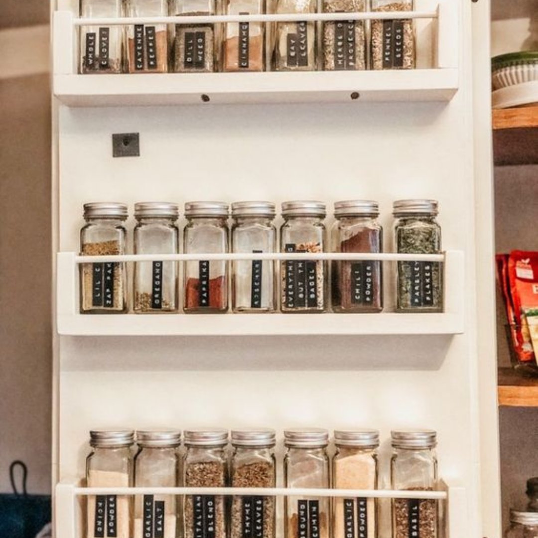 Here’s a cool apartment hack: Attach a seasoning rack to cabinet doors with command strips so they take up less space! #apartmentliving #apartmentdecor #GreystoneatWidewaters #KnightdaleApartments #LincolnProperties #LPCyoubelonghere #LincolnPropCo #LiveLoveLincoln...