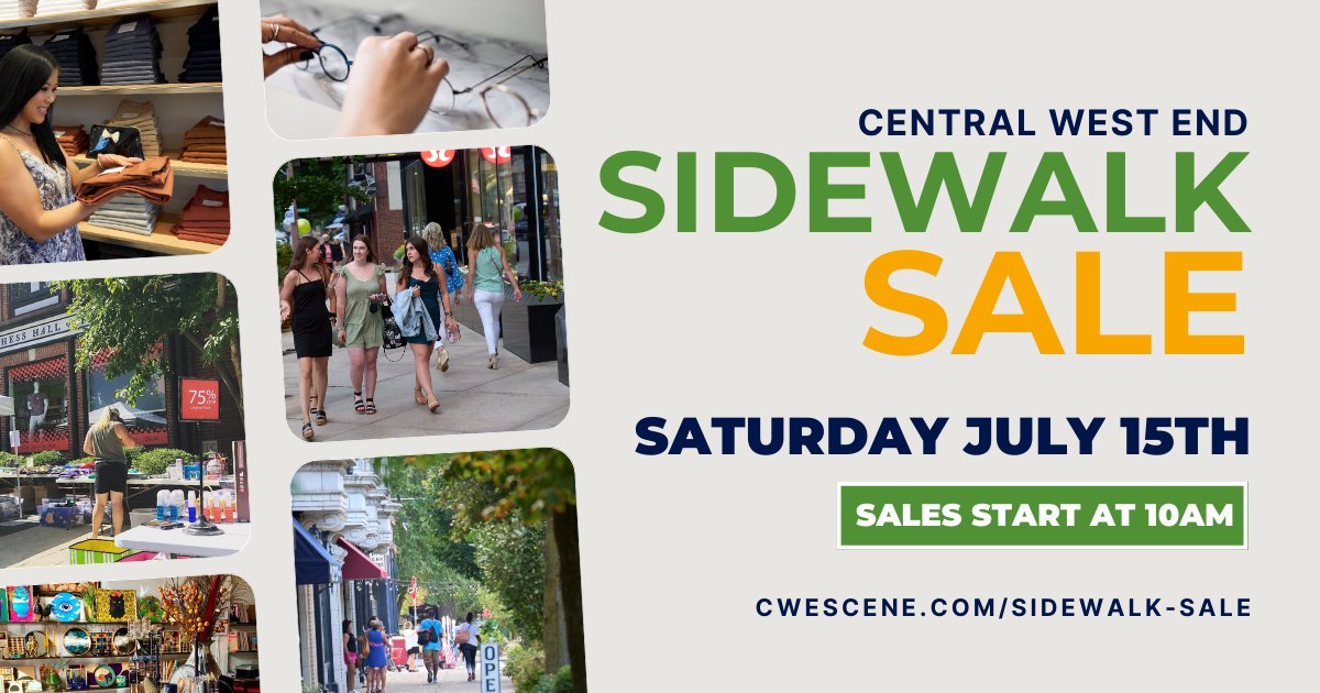 St. Louis Magazine (@stlmag) on Twitter photo #Sponsored 🛍️ The <a href="/STLcwescene/">The Central West End</a> Summer Sidewalk Sale returns on Saturday, July 15! Don’t miss your chance to score phenomenal deals and enjoy live entertainment during the neighborhood’s not-to-miss sale of the year. Learn more at hubs.li/Q01X8NDd0. #Sponsored 🛍️ The <a href="/STLcwescene/">The Central West End</a> Summer Sidewalk Sale returns on Saturday, July 15! Don’t miss your chance to score phenomenal deals and enjoy live entertainment during the neighborhood’s not-to-miss sale of the year. Learn more at hubs.li/Q01X8NDd0.