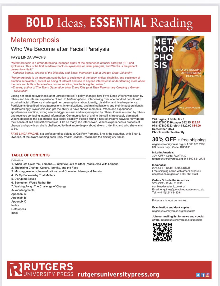 Discounted pre- orders #AcademicTwitter #BellsPalsy #synkinesis #disability #FacialDifference #FacialParalysis #RamseyHunt