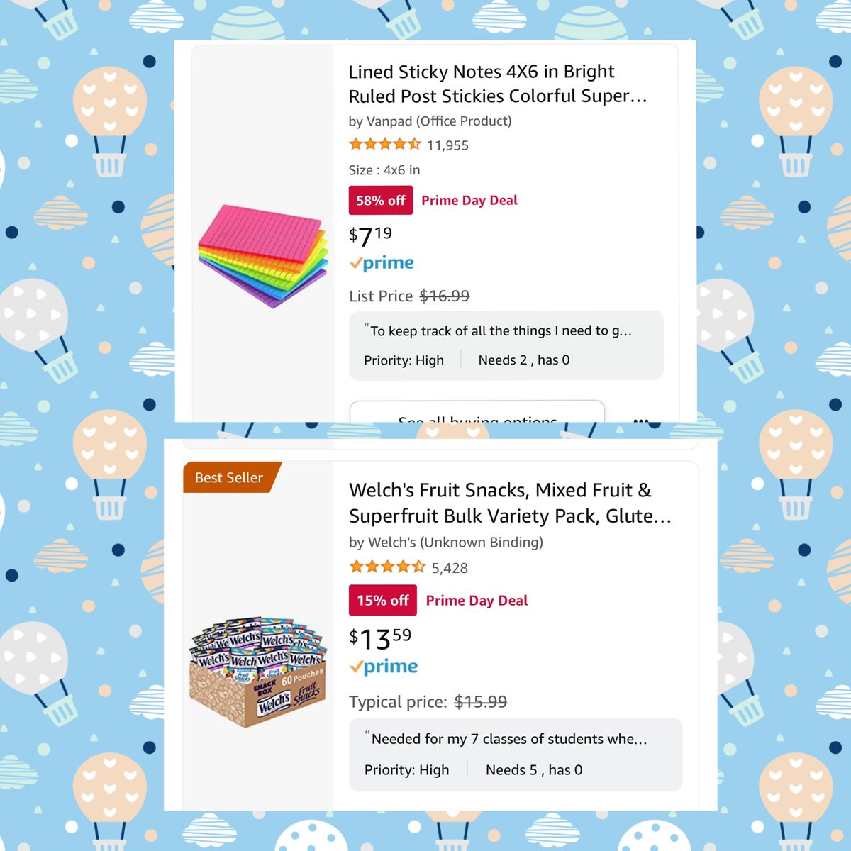 <a href="/edspecsweet/">Mrs. M</a> Thank you! So many teachers are in need of support w/supplies-check out the #PrimeDayDeals ⬇️
🌺 Starting year 26
🌺near Philadelphia PA
🌺Special Ed-emotionally dysregulated students
🌺many students have #mentalhealth needs
#clearthelist #BetterTogether

amzn.to/3eyuTWs