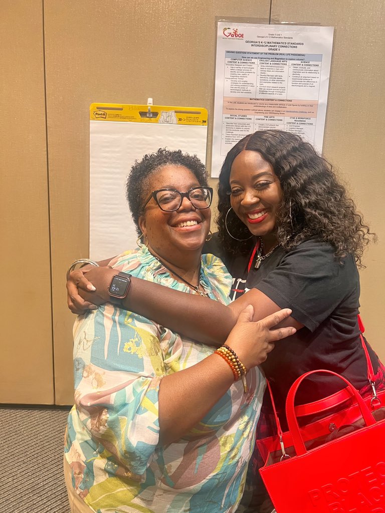 DecaturEducator's tweet image. Look who presented today at #GaDOEMathCON @GaDOEMath !! My wonderful 8th grade Math teacher who made an impact on my life.♥️😃🙌🏾 She’s a legend! She now serves as the Exec. Director of Curriculum &amp;amp; Instruction for @DeKalbSchools | @DrLenisera  #MathCON2023
