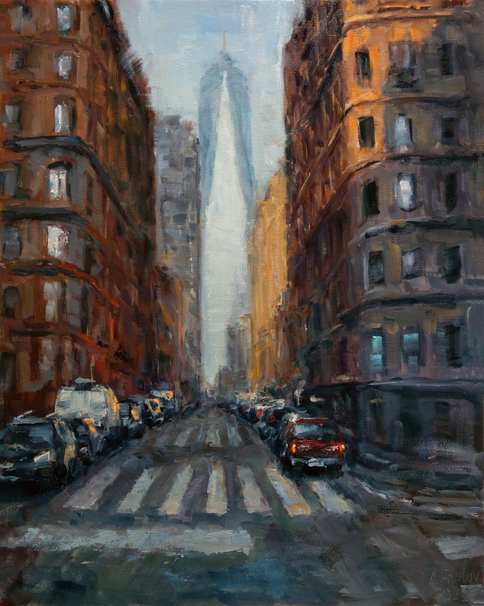 kznsq's tweet photo. Battery Park NY, My oil painting https://t.co/K80YO0mHNx