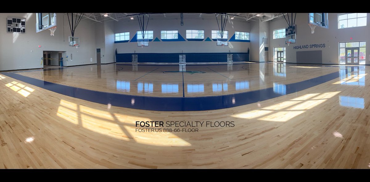 FosterFloors's tweet photo. Talk about a #TransformationTuesday for Highland Springs MS! We gave you a sneak peek at the beautiful install of this @robbinssurfaces Air Channel Classic - Don't miss out on these final photos!๐
#highlandspring #robbinsexclusive #AirChannel #Classic #sportsflooring https://t.co/x046t6twhf