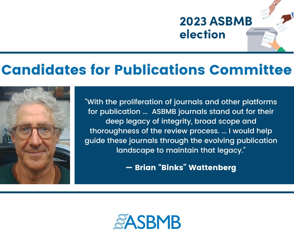 ASBMB's tweet photo. @GaneshSAnand1 #ASBMBelections | "ASBMB journals stand out for their deep legacy of integrity ... & thoroughness of the review process ... my hope would be to help guide these journals through the evolving publication landscape to maintain that legacy."
—Binks Wattenberg
https://t.co/wWtBNgCOfV https://t.co/i74lL9G2w9