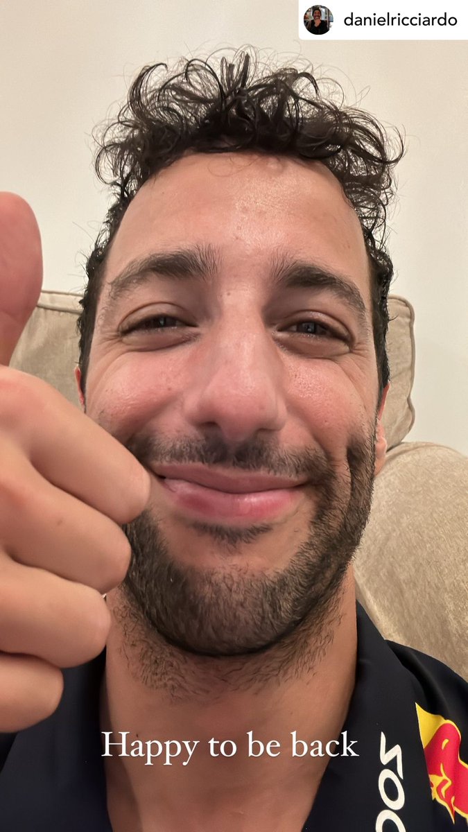 F1's tweet photo. We're happy to see you back, Danny Ric! 🍯🦡

📸 @danielricciardo 

#F1 https://t.co/nCqgQ2PxuM