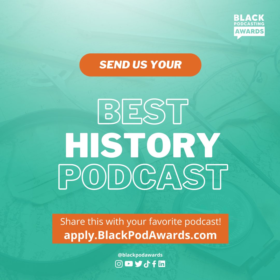 BlackPodAwards's tweet photo. Where are all the history fans at?
'Cause we're looking for a podcast that can win the #BestHistory category - dedicated to podcasts talking about Black, US, world, music, or more history.
Thought of someone? Send this post to them!
#podsincolor #blackpodcasters https://t.co/btdehabKd0
