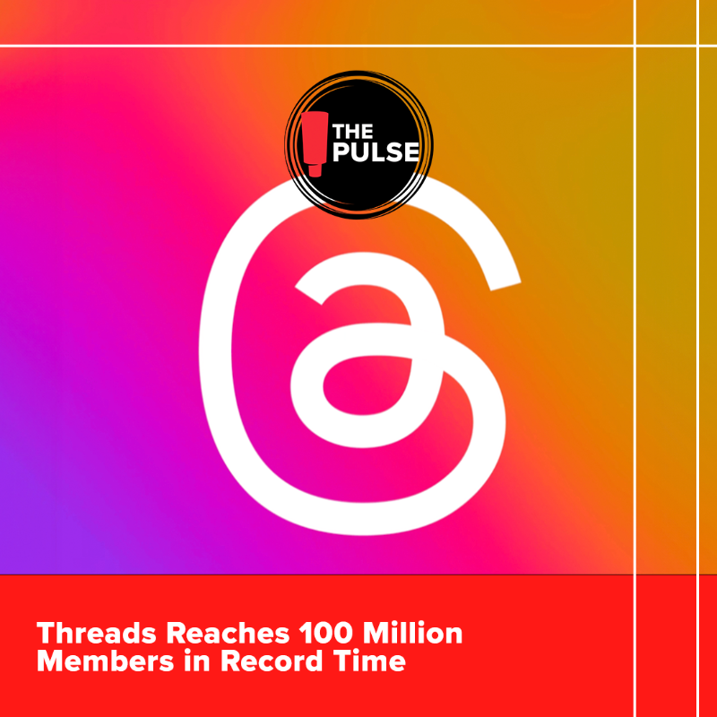 RedPegMarketing's tweet photo. It’s Pulse Tuesday! 🗞️
 
@Meta’s new app Threads reaches 100 million members in record time, @fiat dunks a car in paint in a colorful new short film, and the @Twins create a first-of-its-kind AR stadium app.