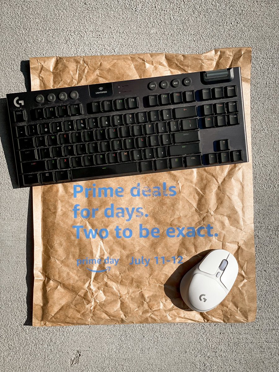 DrLupo's tweet photo. Prime Day starts TODAY and @LogitechG has some great deals! I love the G705 Mouse and PRO Keyboard. Click the link to see all of the deals! https://t.co/ysLwKvCG6m #LogiPartner https://t.co/Tlka0CLNEu