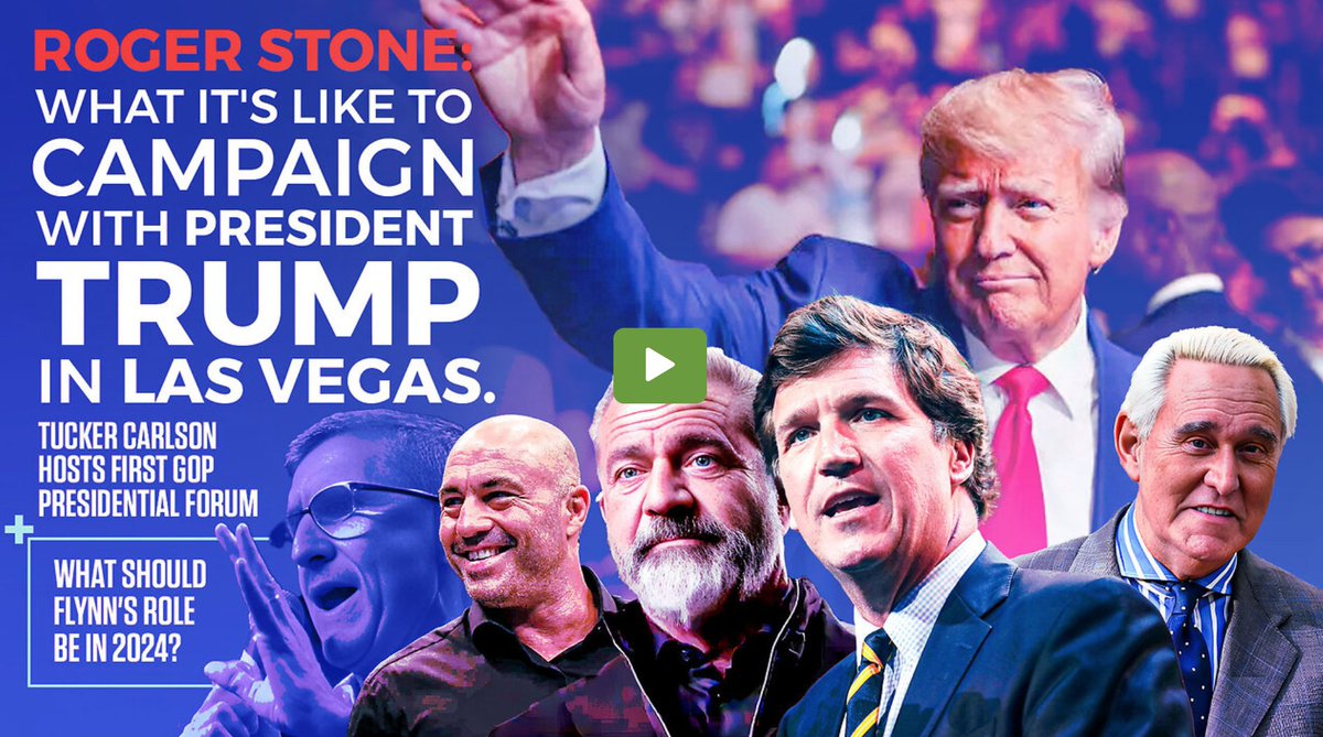 Roger Stone | What It's Like to Campaign with President Trump In Las Vegas While Hanging Out With Mel Gibson, Rogan, & Everyday Great American People + Tucker Carlson Host First GOP Presidential Forum & Flynn's Role Be In 2023?

@LanceMigliaccio @TheBigMigShow @RogerJStoneJr… https://t.co/qzvqHDUoR1 https://t.co/9HJsciCWul