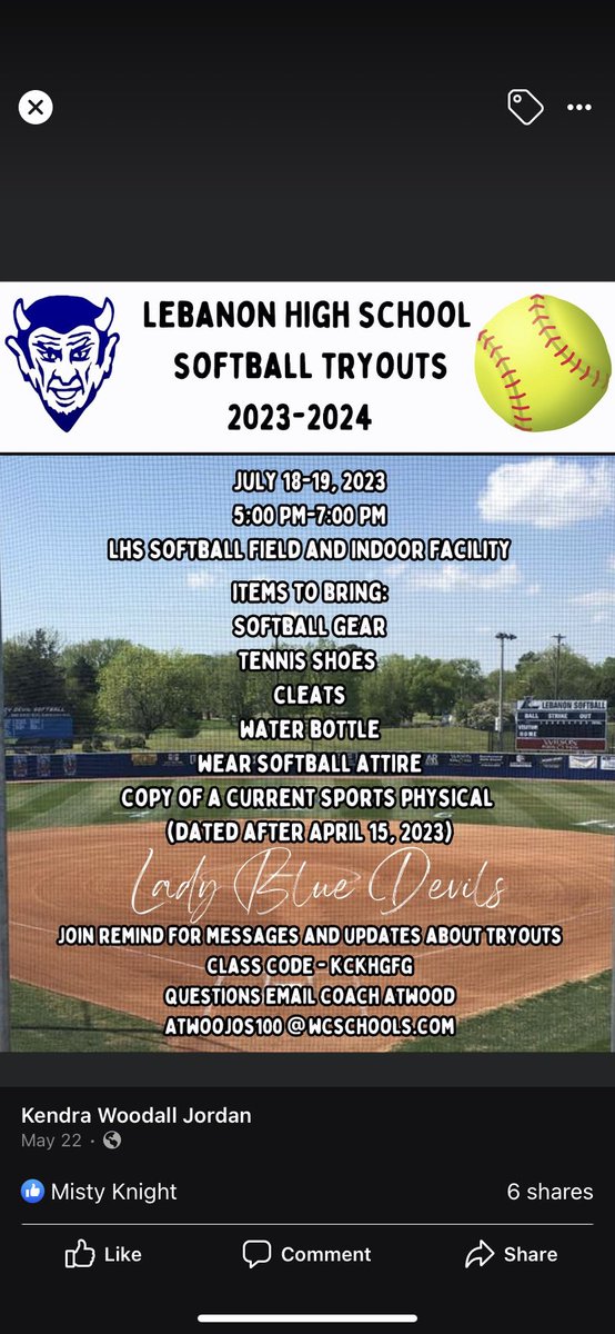 Softball tryouts are one week away!