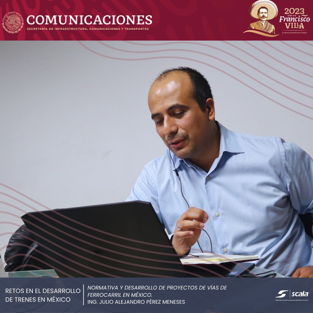 SCALA_SA_de_CV's tweet photo. Continuando con la capacitación de "Retos en el desarrollo de trenes en México" organizada por la @SICTmx, hoy dos colaboradores tuvieron la oportunidad de participar como ponentes, y capacitarnos en el tema de Normativa y Desarrollo de Proyectos de Vías de Ferrocarril en México. https://t.co/iWnpgKsiLa