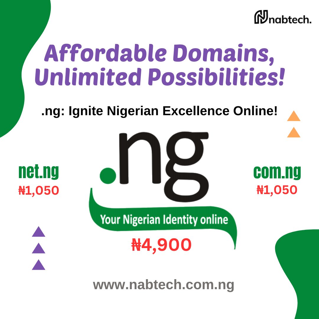 nabtech11's tweet photo. Level up your online game with .ng domains! 
Tap into the true essence of Nigerian identity and showcase your brand with pride. https://t.co/XJgiQPEm2N