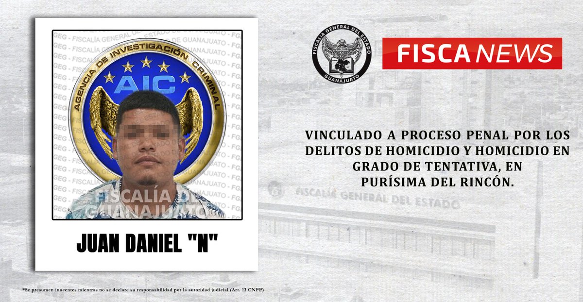 Dos personas circulaban en una moto cuando fueron interceptados por Juan Daniel N, en la ciudad de #PurisimaDelRincon por lo que es vinculado a proceso penal gracias a la investigación de nuestro Ministerio Público #FiscaliaEsInvestigar