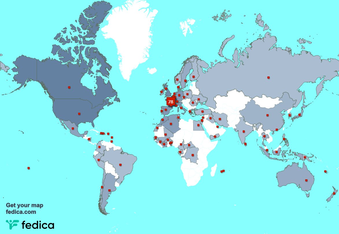 J'ai 4 nouveaux abonnés, de France la semaine dernière. Voir fedica.com/!Lorelei_Blue