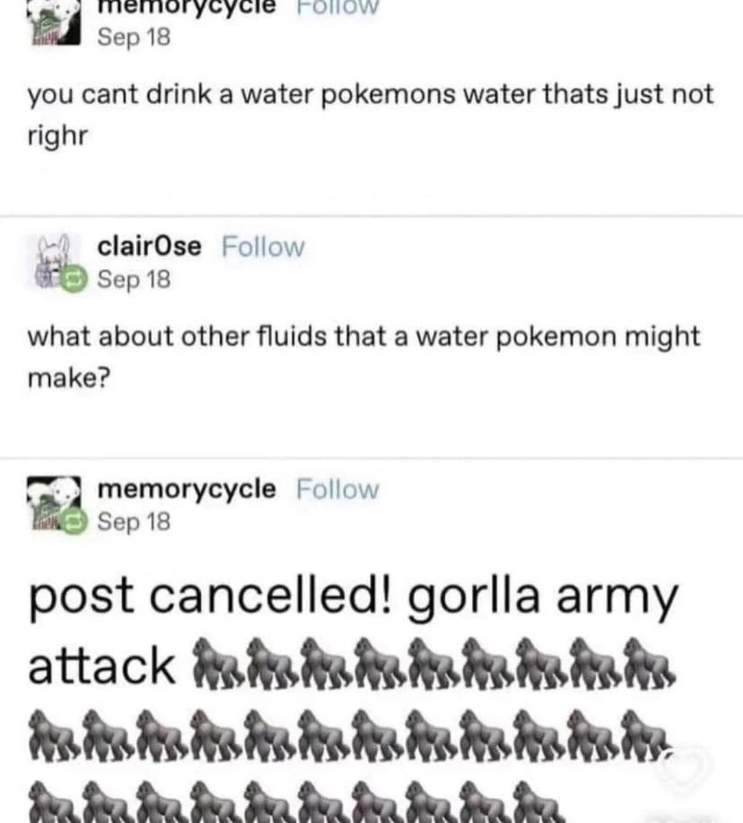 EverythingOOC's tweet photo. gorlla army attack 🦍🦍🦍🦍🦍🦍🦍 https://t.co/cP0n3Q64Ak