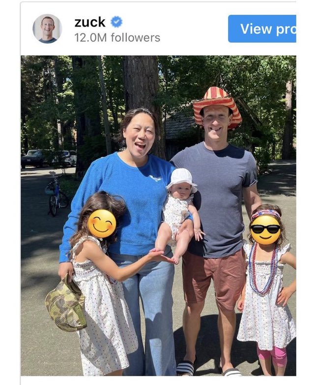 niTanTukky's tweet photo. Si Mark Zuckerberg tapa las caras de sus hijos en su propia red social, ustedes también deberían https://t.co/lGTKTGrJBD