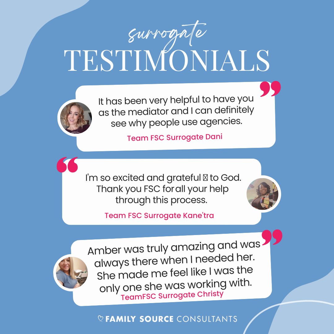family_source's tweet photo. For this #TestimonialTuesday we are excited to share some positivity from #FSC #surrogates about their journeys with us! 💗💙💗💙 https://t.co/oK1XdoTKfC