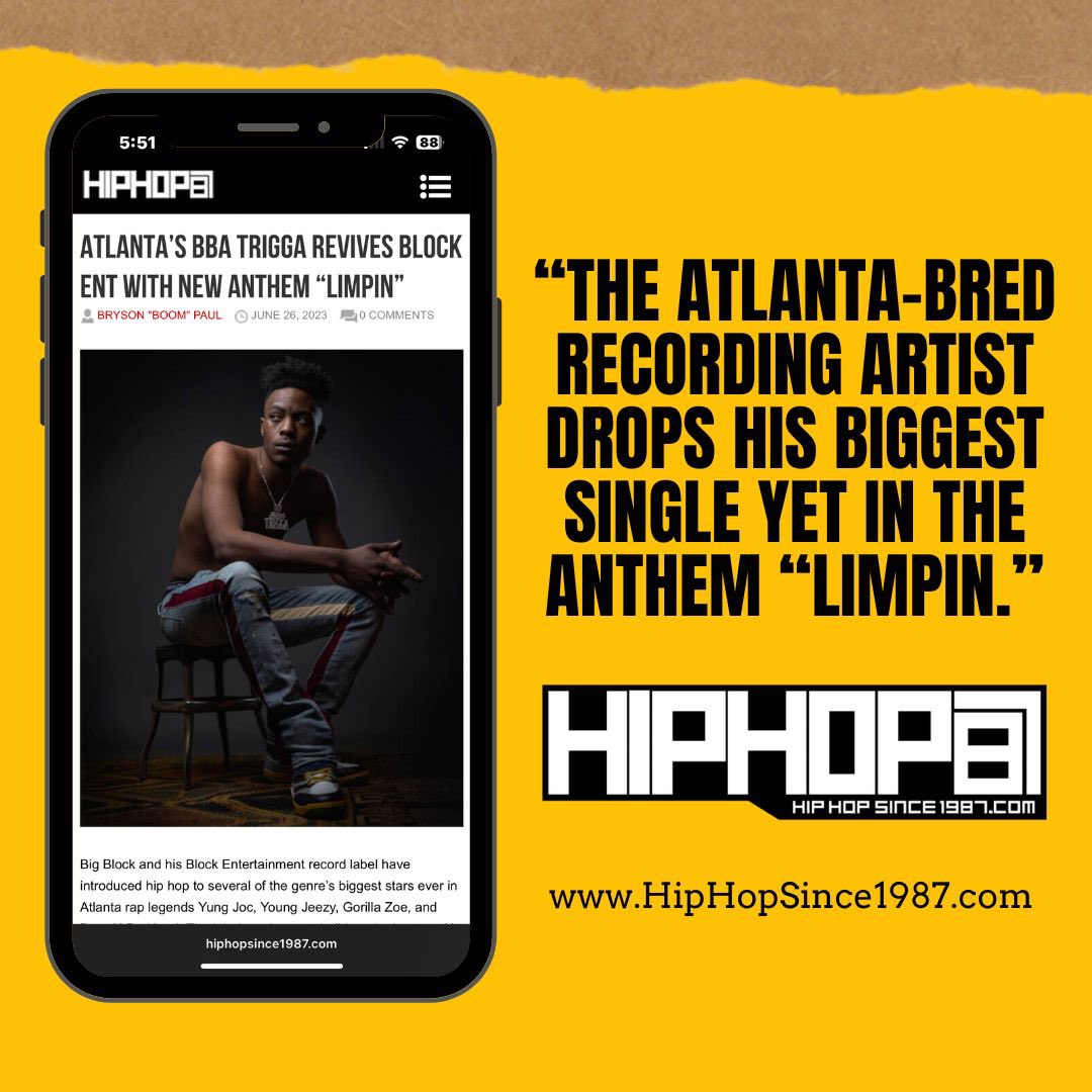 Big shoutout to @brysonboompaul for this write up in @hiphopsince1987 📈 Read article here: hiphopsince1987.com/2023/music/atl… #BlockEnt #hiphopsince1987 #media #Atlanta #BlockEnt