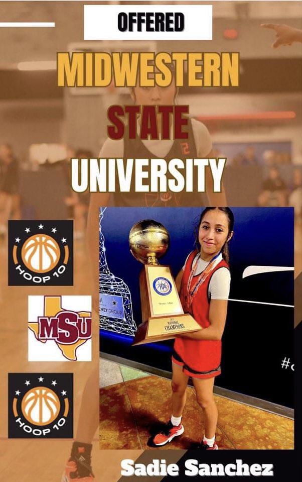 After a great conversation with Coach Jackson, I’m excited to announce I’ve been offered to play at the next level with <a href="/MSUTexasWBB/">MSU Texas Women’s Basketball</a>! <a href="/hoop10/">HOOP 10</a>
