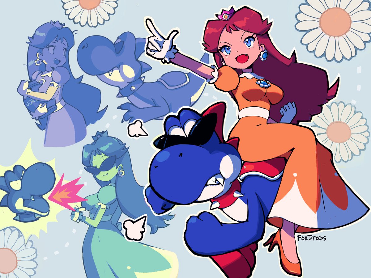 FoxDropsDraws's tweet image. Classic Daisy and Boshi #PrincessDaisy #Mario #SMRPG #Nintendo