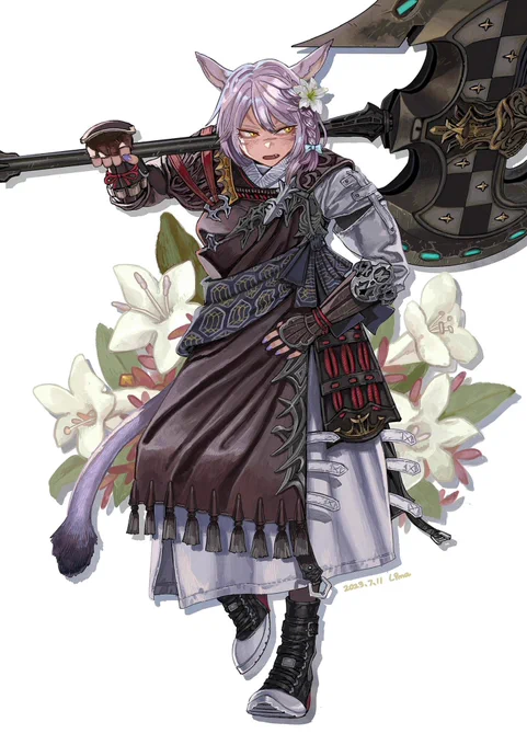 お友達のミコッテちゃん描きました  #FF14art