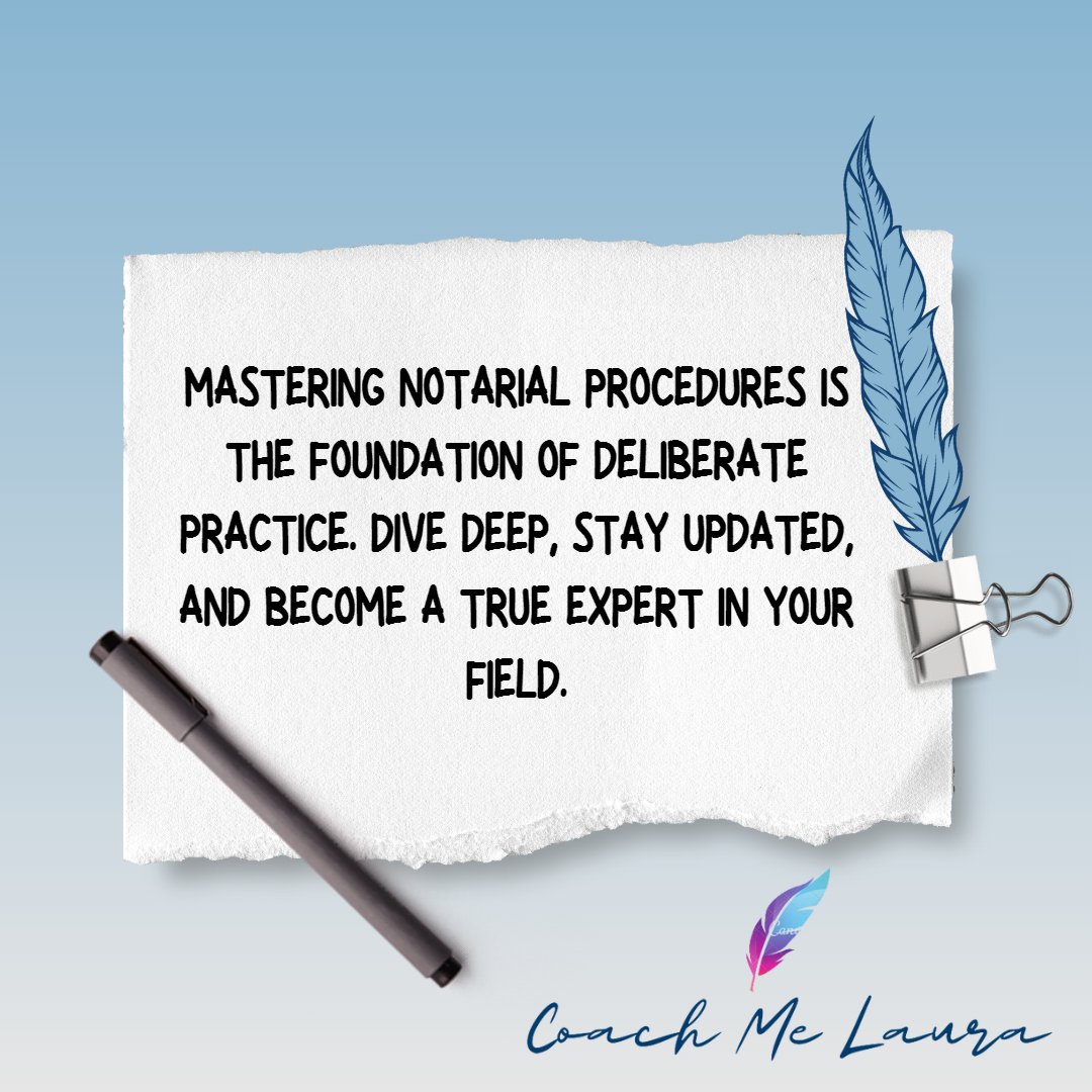 GotNotary's tweet image. Become an expert in notarial procedures and master your field! 📜💼 Explore the key foundations of deliberate practice at BeyondLoanSignings.com and elevate your notary career.

#BeyondLoanSignings #NotaryExcellence #MasterYourCraft #UnlockYourPotential #TransformativeRead