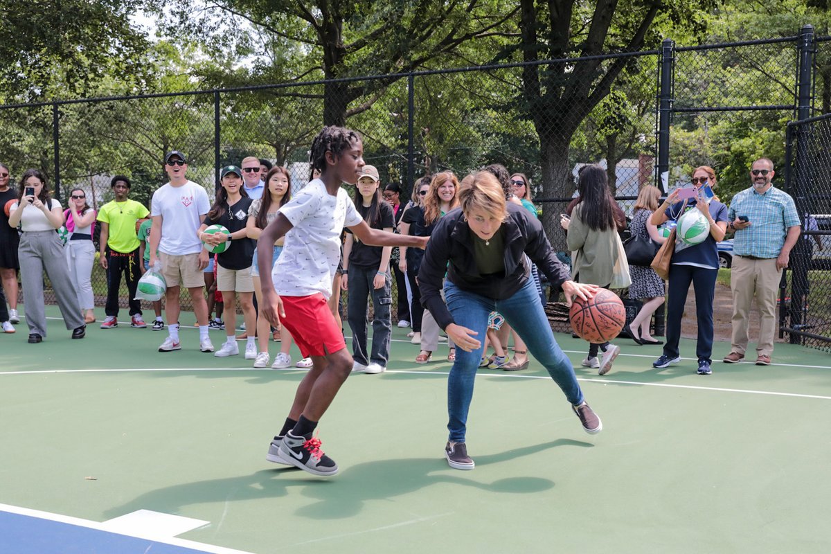 Every kid should have a safe, healthy, and fun summer break – whatever their game is 🏀 This year, @MasDCR is partnering with 84 local orgs to bring sports, games, art, music, & more to tens of thousands of kids. Awesome kick-off to the 2023 Summer Nights Program!