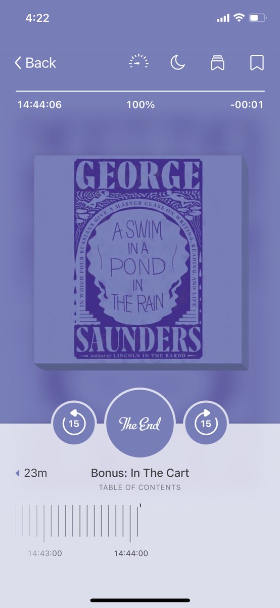 acreemacam's tweet photo. In June, I read a LOT of essays and short stories, and one book, George Saunders’ A Swim in a Pond in the Rain, on audio. #amreading https://t.co/mFKg51lw8C
