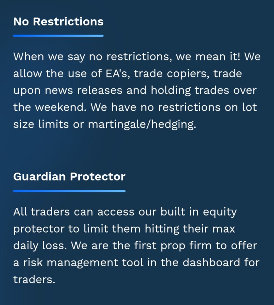 Zeromsumgame's tweet photo. No restrictions . No hidden rules 🎫
Do your thing without worrying about the drawdown
#guardianprotector will keep you in the game 🛡️ https://t.co/PNh5QaPrXz
