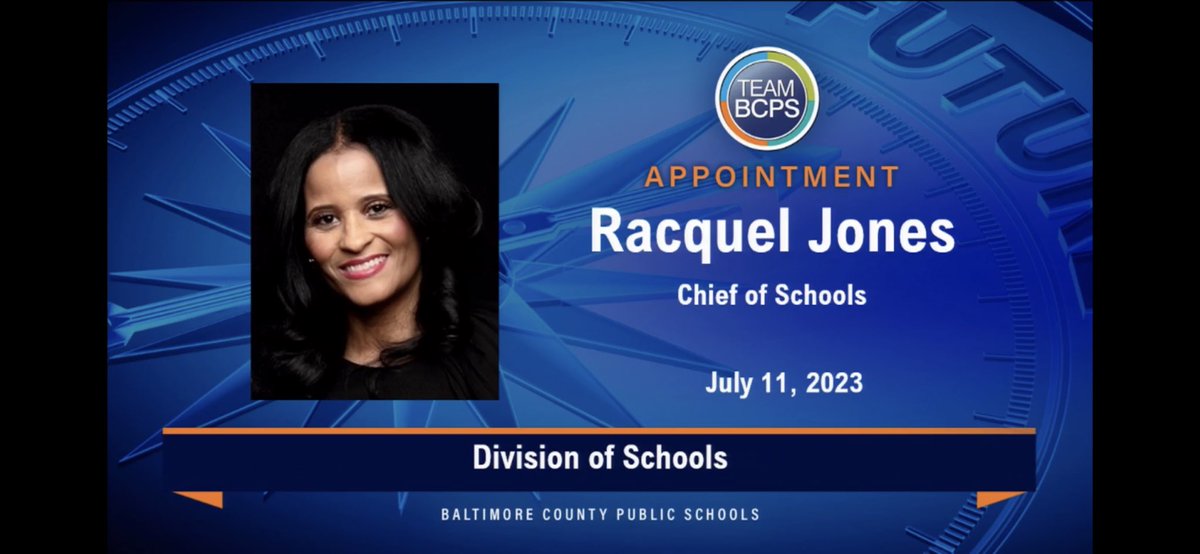 Highly skilled instructional leader, collaborative decision maker, and dedicated educator, appointed as Chief of Schools for <a href="/BaltCoPS/">Baltimore County Public Schools</a> ! Congratulations <a href="/RJones_8/">Racquel Jones, Ed.D.</a> !!