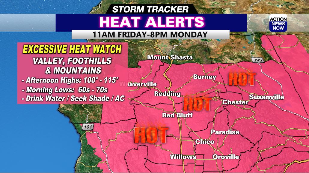 JasonStiff's tweet photo. Northern California was seasonably hot on Tuesday, but MUCH hotter weather is coming! I'll have your 7-day weather forecast at 4, 5, 6, 10 &amp; 11pm!

#California #Chico #Redding #NorCal #sun #heat #heatwave #heatdanger #Tuesday #July #summer #weather #wx #cawx #caweather https://t.co/AydZBHMb8r
