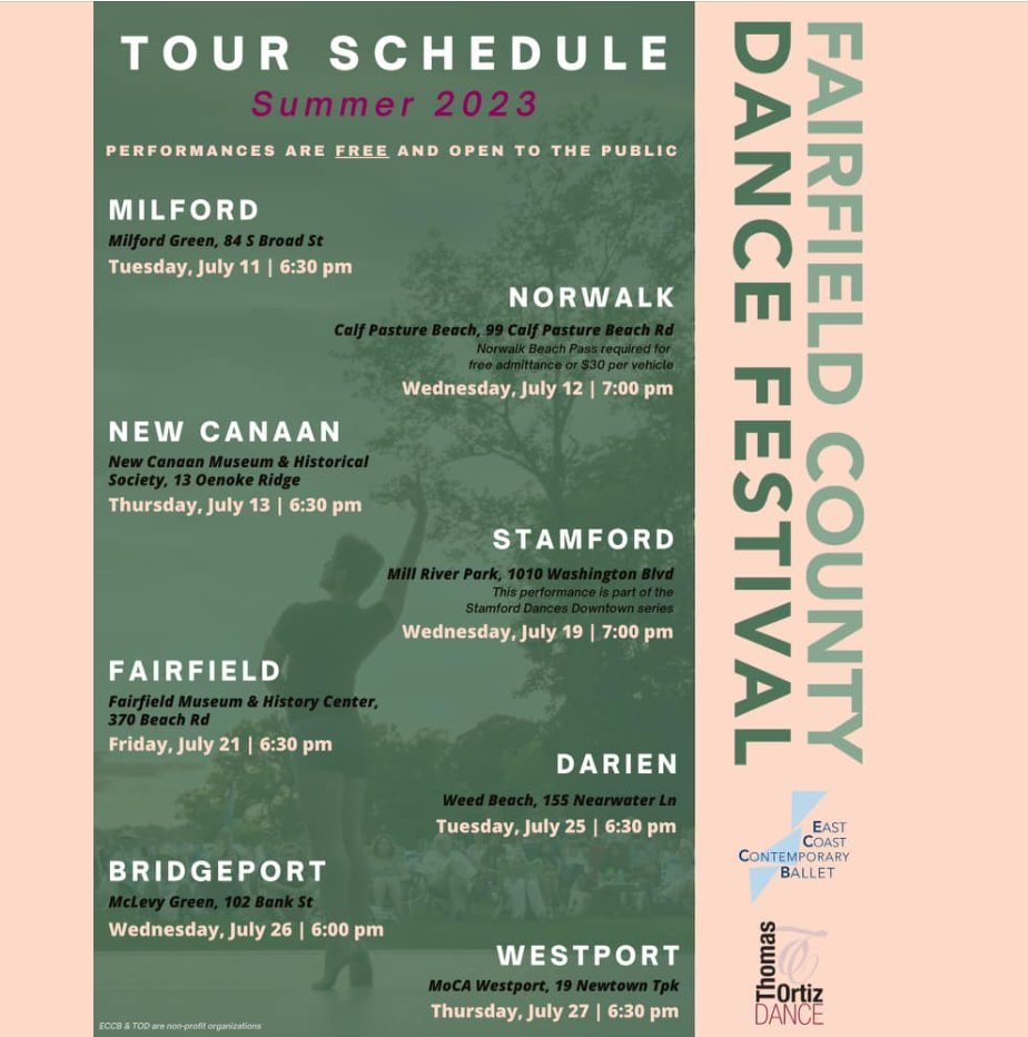 The public is invited to enjoy the Fairfield County Dance Festival with FREE performances ... bit.ly/3Dav6Ow