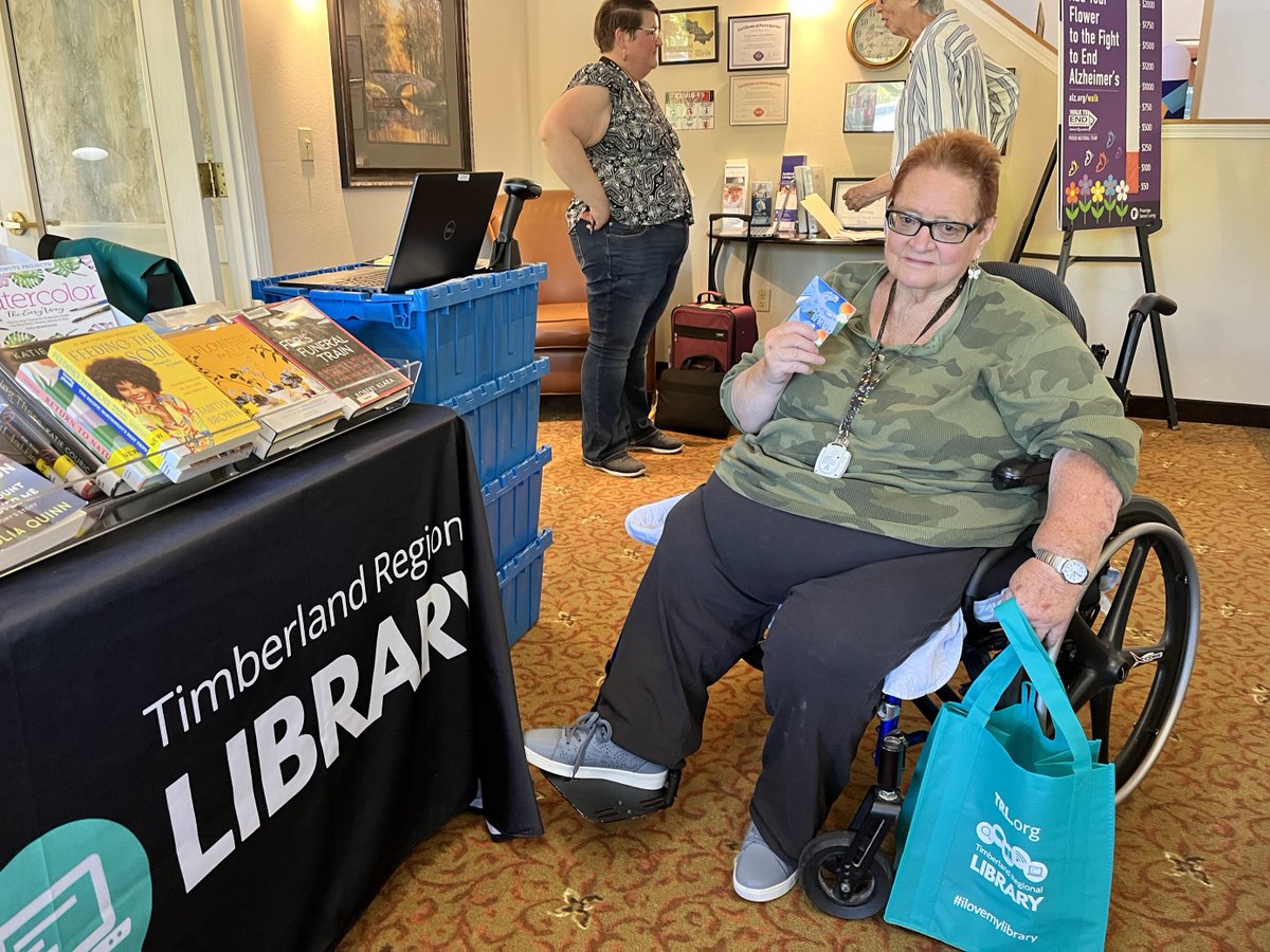 Association of Bookmobile & Outreach Services (@abos_outreach) on Twitter photo It's Senior Services Week for ABOS! <a href="/trlibrary/">joyce james</a> in Yelm, WA said, "Our new Anywhere Library's visit to a facility. Here is Debbie with new library card and tote full of library books." Thanks for your great submission, TRL! #abosoutreach #SeniorServicesOutreachWeek It's Senior Services Week for ABOS! <a href="/trlibrary/">joyce james</a> in Yelm, WA said, "Our new Anywhere Library's visit to a facility. Here is Debbie with new library card and tote full of library books." Thanks for your great submission, TRL! #abosoutreach #SeniorServicesOutreachWeek