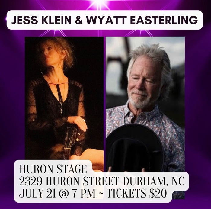 DURHAM!  Excited to share an evening of songs July 21 with my friend <a href="/WyattEasterling/">Wyatt Easterling</a>  at Huron Stage!  Tickets 🎟️: jessklein.com/huron-stage-ju…
