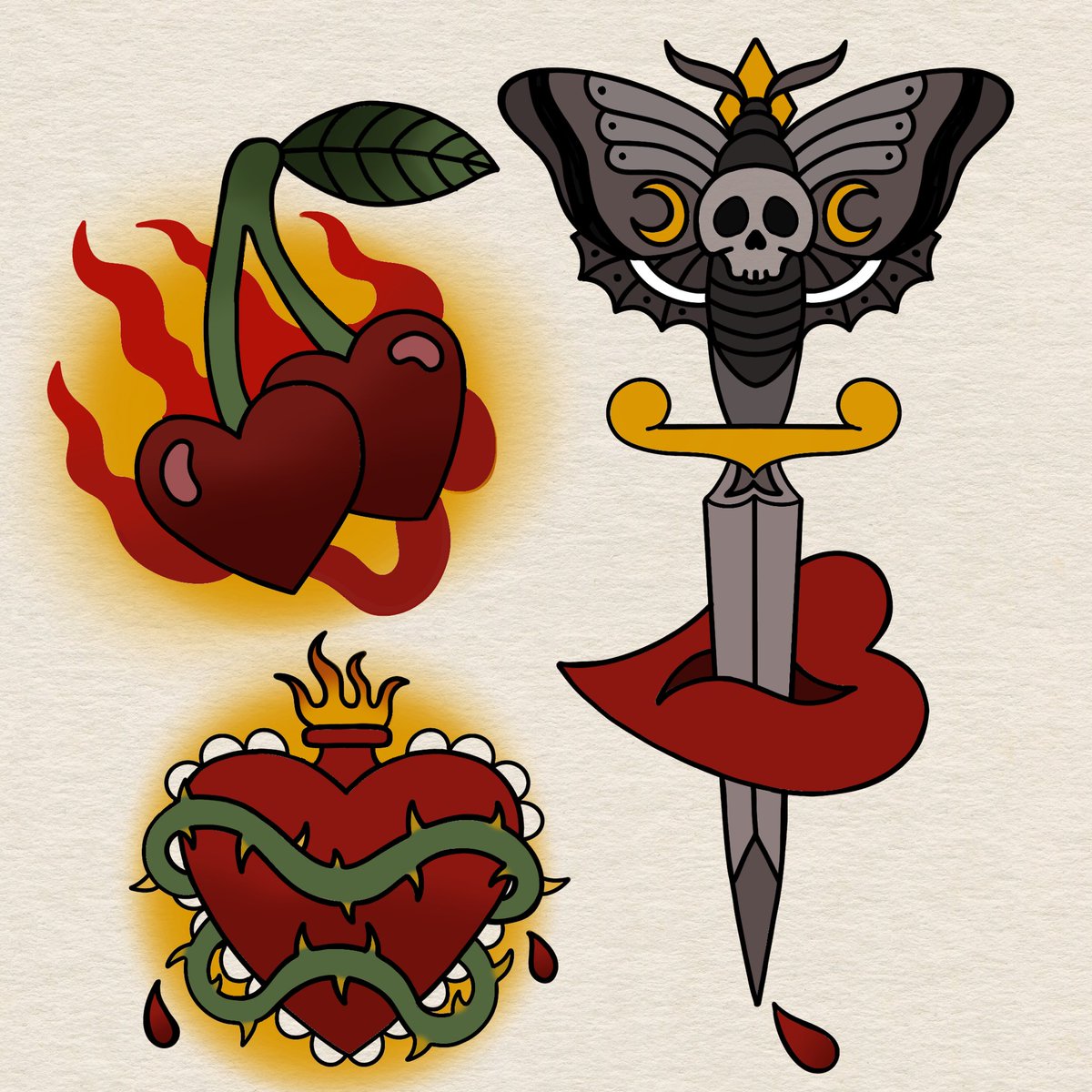 Some heart inspired flash I did yesterday ❣️🗡