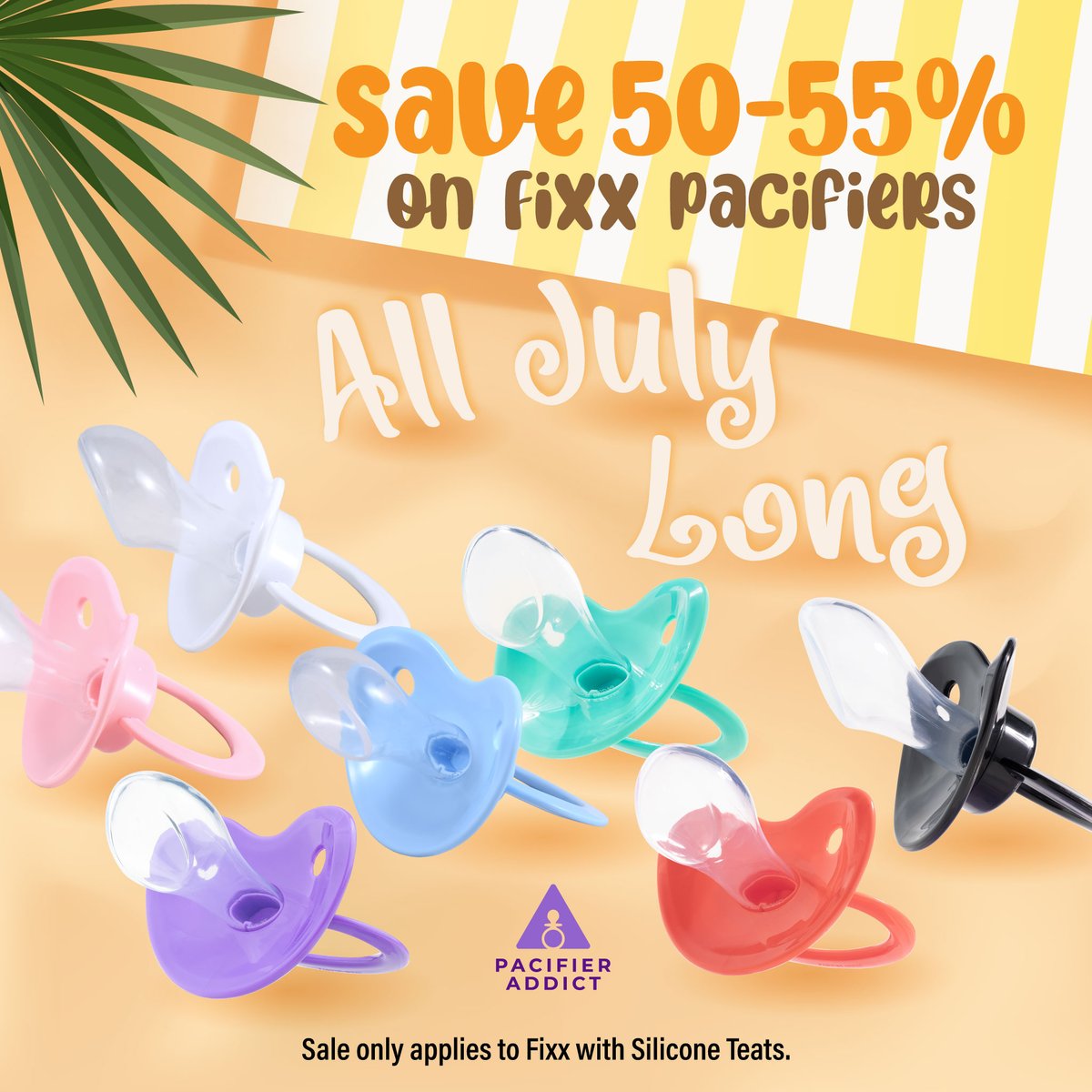 PacifierAddicts's tweet photo. Save 50-55% on Fixx Pacifiers at PacifierAddict all month long! 🌟 Treat yourself or your little to the largest pacifiers ever made.🌈 

https://t.co/jNm9EF3pss

#PacifierAddict #FixxPacifiers #BiggestPacifiers #adultpacifiers #pacifierlovers #abdl #abdlcommunity #adultsoothers https://t.co/gpJuRpOCVk