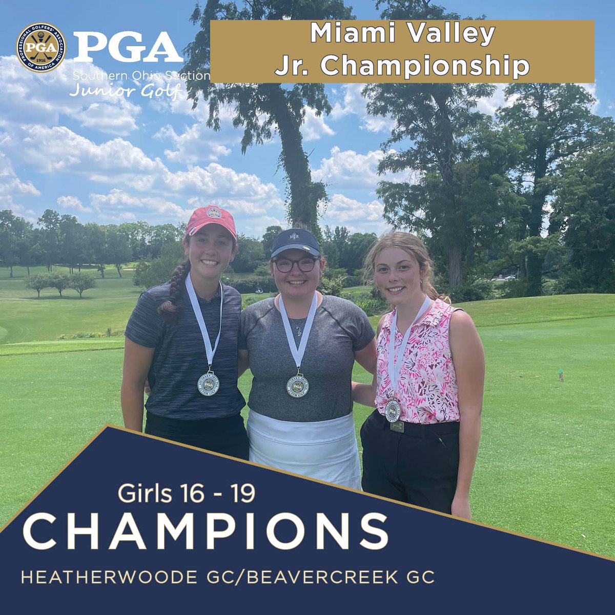 SOPGAJrTour's tweet photo. After 36 hard-fought holes, these players reigned supreme. Congratulations to all of the champions of the Miami Valley Jr. Championship on the SOPGA Jr. Tour!🏆 https://t.co/I4bveHOXKY