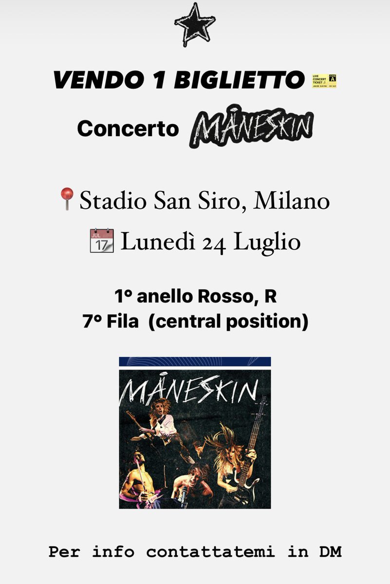 TICKET STILL AVAILABLE

#Maneskin #LoudKidsTour #SanSiro