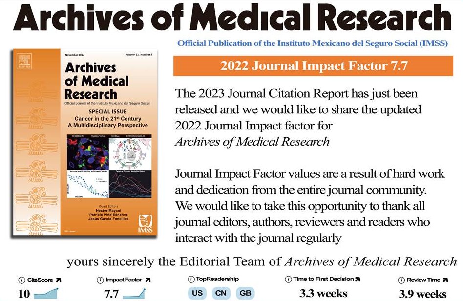 Oscar Arrieta (@ogarrieta) on Twitter photo Congratulations to all editors of the Archives of Medical Research and the IMSS <a href="/Tu_IMSS/">IMSS </a> for having a high-impact Mexican journal, many years of continuous work <a href="/Karlahemato/">Karla Espinosa</a> <a href="/SSalud_mx/">SALUD México</a> <a href="/incanMX/">Instituto Nacional de Cancerología</a> <a href="/DMolcel/">Célida Duque</a> <a href="/mardia_lopez/">Mardia López Alarcon</a> Congratulations to all editors of the Archives of Medical Research and the IMSS <a href="/Tu_IMSS/">IMSS </a> for having a high-impact Mexican journal, many years of continuous work <a href="/Karlahemato/">Karla Espinosa</a> <a href="/SSalud_mx/">SALUD México</a> <a href="/incanMX/">Instituto Nacional de Cancerología</a> <a href="/DMolcel/">Célida Duque</a> <a href="/mardia_lopez/">Mardia López Alarcon</a>