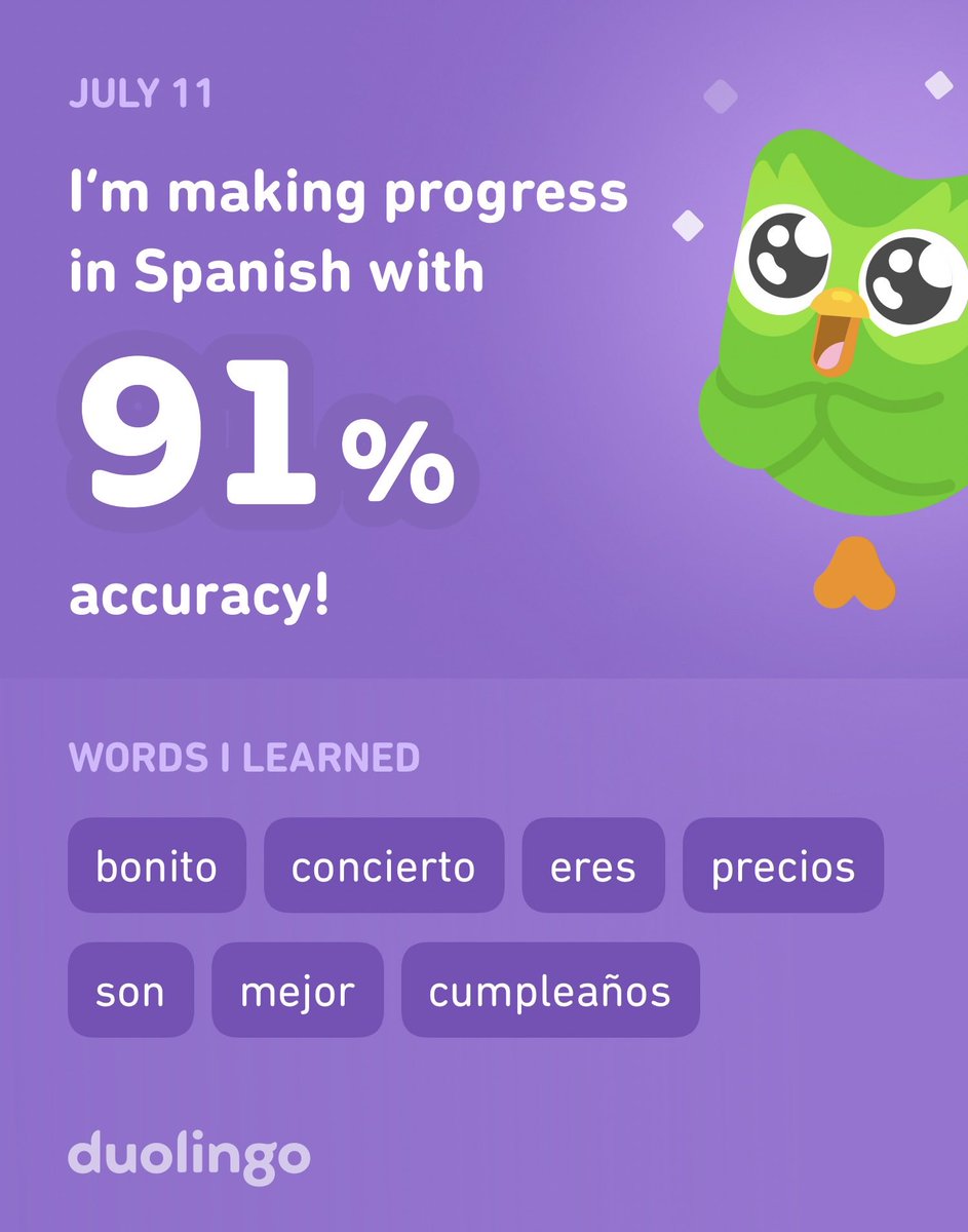 I’m learning #Spanish on #Duolingo! It’s free, fun, and effective. #Español #LearnaLanguage